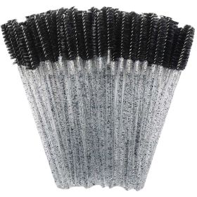 Eyelash Extension Disposable Eyebrow brush Mascara Wand Applicator Spoolers Eye Lashes Cosmetic Brushes Set makeup tools (Brush Material: 25Pcs, Color: Black)