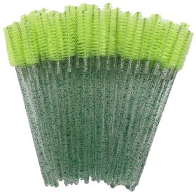 Eyelash Extension Disposable Eyebrow brush Mascara Wand Applicator Spoolers Eye Lashes Cosmetic Brushes Set makeup tools (Brush Material: 25Pcs, Color: Green)