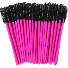 Eyelash Extension Disposable Eyebrow brush Mascara Wand Applicator Spoolers Eye Lashes Cosmetic Brushes Set makeup tools (Brush Material: 25Pcs, Color: Black Rose)