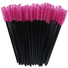 Eyelash Extension Disposable Eyebrow brush Mascara Wand Applicator Spoolers Eye Lashes Cosmetic Brushes Set makeup tools (Brush Material: 50Pcs, Color: Rose Black)