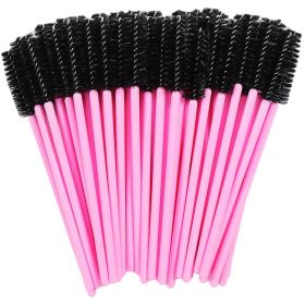 Eyelash Extension Disposable Eyebrow brush Mascara Wand Applicator Spoolers Eye Lashes Cosmetic Brushes Set makeup tools (Brush Material: 25Pcs, Color: Pink Black)
