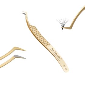 NAGARAKU Precision Fiber Tip Tweezer for Eyelash Extensions Professional Eyelash Tweezers Antistatic Straight (Color: AG-08)