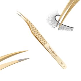 NAGARAKU Precision Fiber Tip Tweezer for Eyelash Extensions Professional Eyelash Tweezers Antistatic Straight (Color: AG-05)