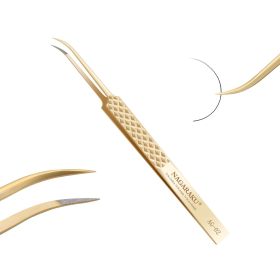 NAGARAKU Precision Fiber Tip Tweezer for Eyelash Extensions Professional Eyelash Tweezers Antistatic Straight (Color: AG-02)