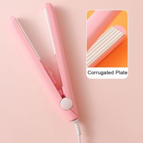 2024 Best Sell Mini Hair Curler Fluffy Splint Flat Iron Curling Corrugated Plate Pro Electric Hair Crimper For All Hair Lengths (Plug Type: EU, Color: Pink Popular)