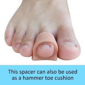 Pexmen 2/4/10Pcs Soft Gel Toe Separators Toe Spacers Bunion Corrector for Overlapping Hallux Valgus and Hammertoe Foot Care Tool (Color: Beige-2Pcs)