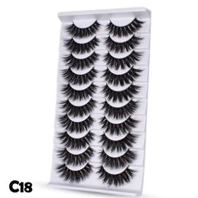 AYRMILLA 5/20Pairs 3D Mink Lashes Natural False Eyelashes Dramatic Thick Fake Eyelash Extension Faux Cils Wholesale Makeup Tools (Color: 10Pairs-C18)