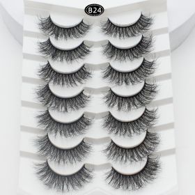 AYRMILLA 5/20Pairs 3D Mink Lashes Natural False Eyelashes Dramatic Thick Fake Eyelash Extension Faux Cils Wholesale Makeup Tools (Color: 7Pairs-B24)