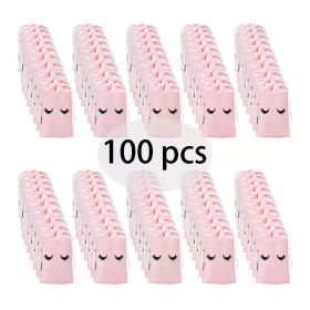 50/100 Eyelash Aftercare Bags Plastic Drawstring Lashes Bag Toiletry Makeup Pouch Cosmetic Travel Beauty Supplies Gift Packaging (Color: 100Pcs-PINK)