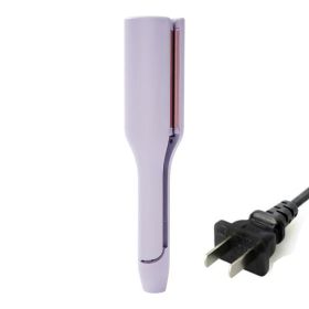 Hair Curling Iron 32mm Deep Wave Hair Curler 4 Temperature Adjustable Fast Heating Crimping Iron Styler Wand for All Hair Style (Color: Purple US)